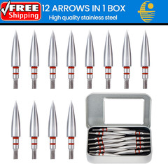 12Pcs Archery Field Points, 100/125/150/300 Grain Field Points, Screw-In Archery