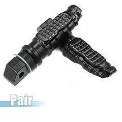 1 Pair Motorcycle Foot Pegs Aluminum Alloy Motorbike Footrests Pedals Black