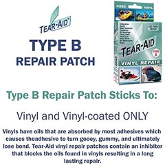 TEAR-AID Vinyl Repair Kit, Type B Clear Patch for Vinyl and Vinyl-Coated