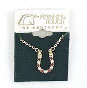Finishing Touch Ruby/Crystal Horseshoe Necklace Gold