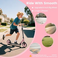 Commugo Kick Scooter adjustable for Ages 6+ Kid Teen Adult Foldable LightWeight