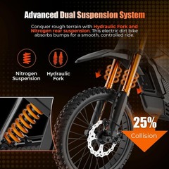 ADULT ELECTRIC DIRT BIKE PEAK 6000W 60V 30AH 50MPH OFF-ROAD MOTORCYCLE EBIKE
