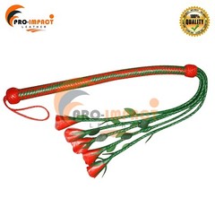 18 Inches Handle 18 Inches Tails Real Leather (Cat-O-Nine Red Rose Exotic Color