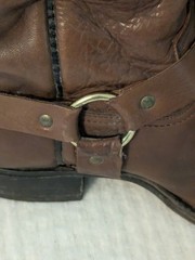 VTG 70S ACME DINGO 13″ HARNESS COWBOY BOOTS SQUARE TOE USA MADE 10.5 D BROWN