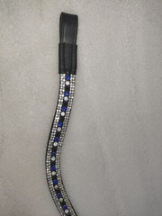 Beautiful Five Row Crystal Brow-Band Leather Horse Bridle Part For Horse.