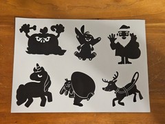 Stickers Holiday Variety Black and White – 6 Included – Fast Shipping & Handling