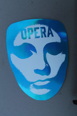 OPERA Skateboards Blue Silver White Ghost Original Z83A Skateboarding STICKER