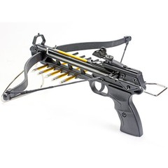 KingsArchery Crossbow Pistol with Bolt Rack Self-Cocking 80LBS 27 Aluminum Arrow