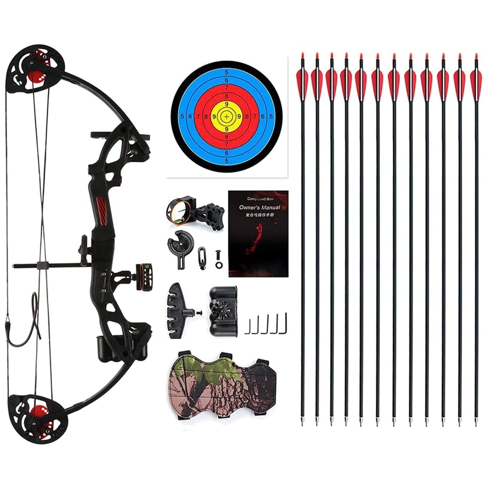 Youth Compound Bow Archery Set, 19”-28” Length, 15-29 lbs