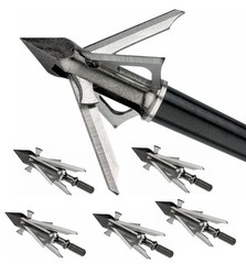 Archery Mechanical Broadheads 100 Grain Expandable Blades, Hybrid 4 Blades, Toug