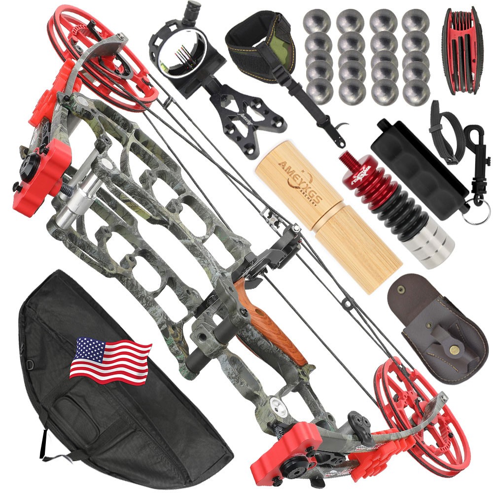 30-70lbs Dual-use Compound Bow 19» Axle LH/RH Archery Target Practice Hunting