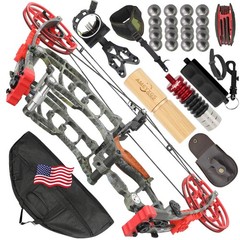 30-70lbs Dual-use Compound Bow 19» Axle LH/RH Archery Target Practice Hunting