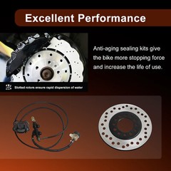 Rear Hydraulic Disc Brake Caliper System Pads Disk Rotor Set for Go Kart 200cc