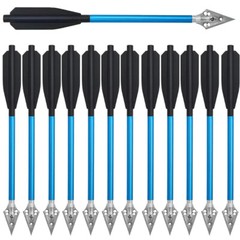 12Pcs 6.5″ Hunting Bolts Steel Tips Aluminium Arrows For Archery Mini Pistol Bow