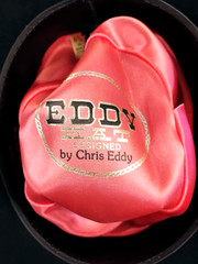⚫ Western Style Eddy Bros Cowboy Hat 100% Wool Felt Black Leather Band 6 3/4″