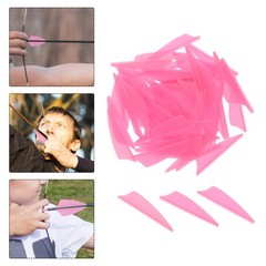 60 Pcs Plastic Arrow Fletching Shield Shape Vanes For Archery Shooting