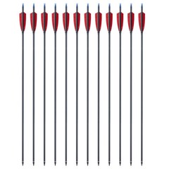 12Pcs 30 inch Carbon Shaft Arrows Spine 500 OD 7.6mm True Turkey Feathers Arrows