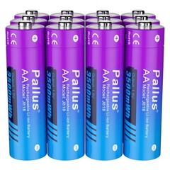Pallus 1.5v Rechargeable Lithium AA Batteries – 12 Pack High Capacity AA Rech…