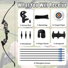 SERfawnCH Recurve Bow and Arrow Set for Adults, 30-40LBS Right-Handed Target …