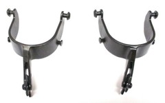 Bull Riding Spurs 5 Degree Offset Black Steel New Eddy’s Tack