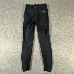 Equiline Riding Breeches Women Size IT 38 GB 6 Black Full Seat Silicone Grip