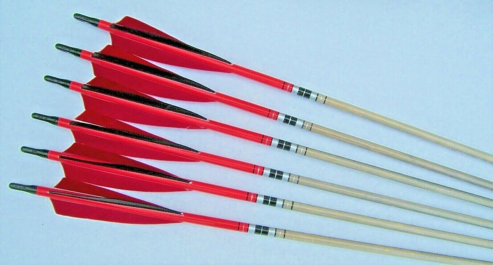 6 MATCHED WOOD ARROWS 31″ BOP