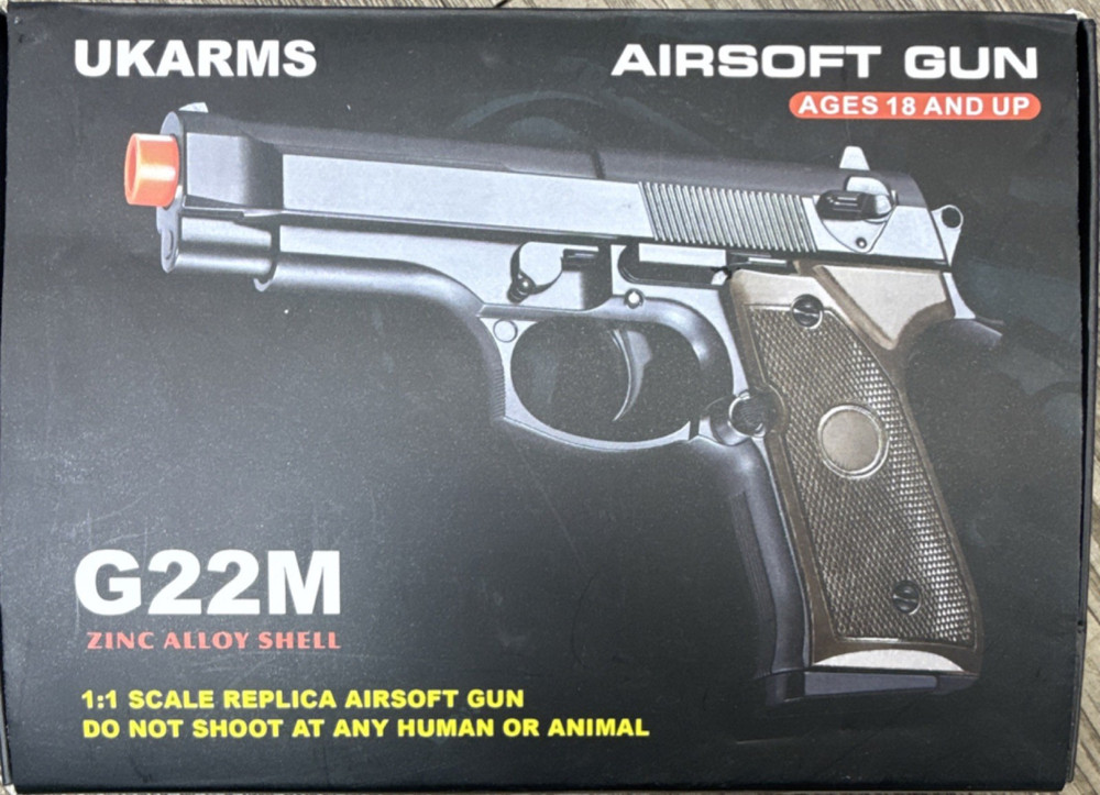 UKARMS G22M Spring Airsoft Pistol 1:1 Scale Replica Zinc Alloy Shell