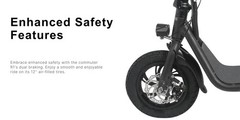 Phantom R1 Seated Electric Bike, Foldable 450W Rear Hub Motor Electric Scooter