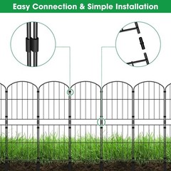 OUSHENG 38in (H) Decorative Garden Fence Fencing, 10ft (L) Rustproof Metal Wi…