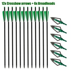 12pcs Crossbow Arrows 20″ Hunting Bolts &/OR Broadheads Lighted Nocks Archery