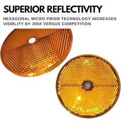 Class A 3-3/16″ Round Reflector with Center Mounting Hole – 2 Pack 10 Amber