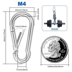10pcs Small Carabiner Clip Heavy Duty Spring Snap Hooks Durable Alloy Mini
