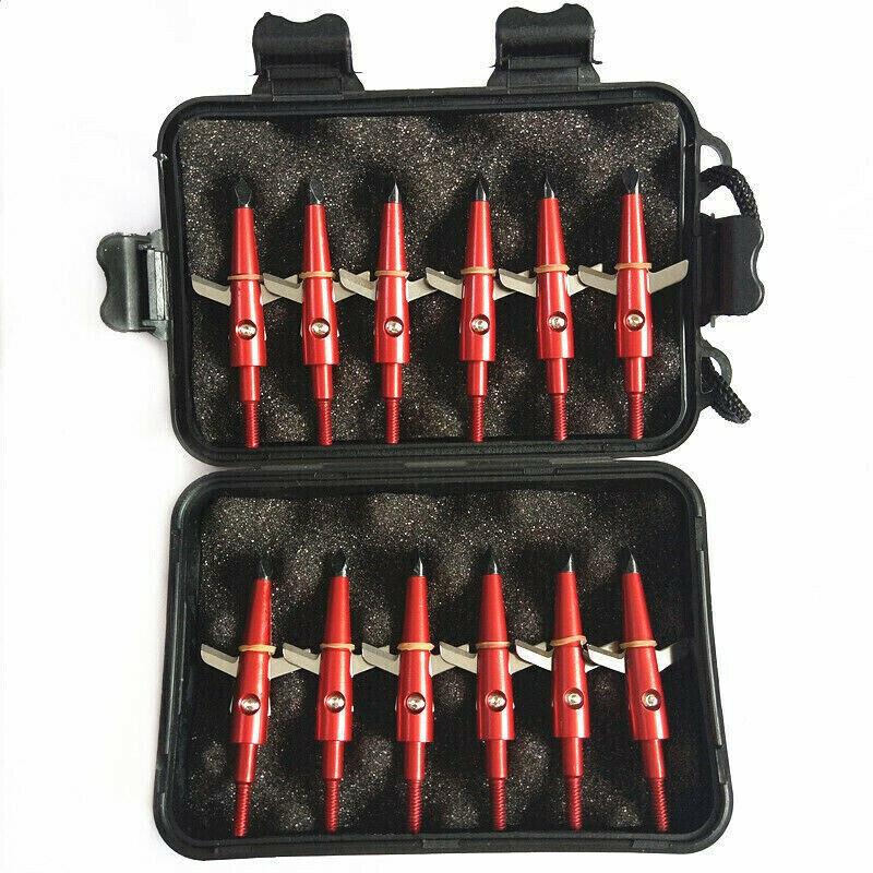 12Pcs Hunting Swhacker Broadheads 100 Grain Compound Bow Crossbow Arrow Tips
