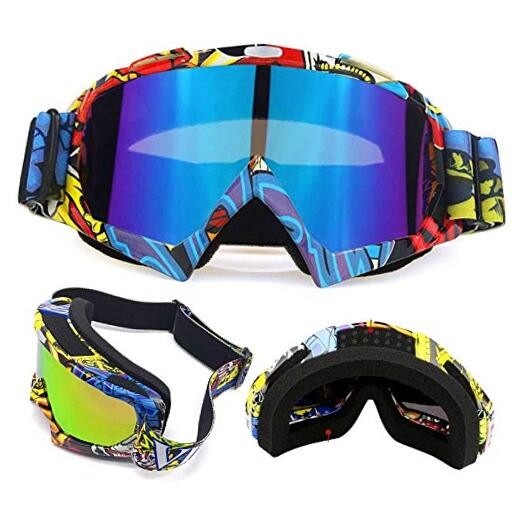 Motocross Motorcycle Goggles Bike Off Road Racing Yellow-red-blue Multicolor