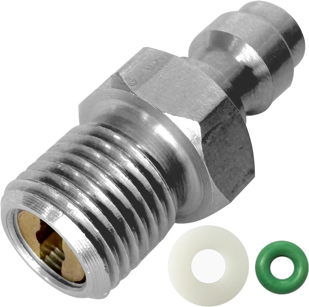 8mm Quick-Disconnect Plug Adapter, Stainless Steel / 1/8 inch, 1/8» BSPP