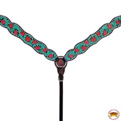 Western Headstall and Breast Collar Set HILASON Tooled Leather Horse Bridle Tack