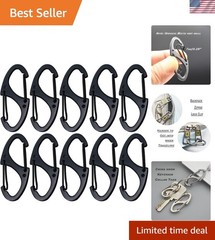 10-Pack Metal Small Carabiner Clips – 1.6 Inch Double-Sided Hooks for Keychains