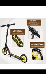 Kick Scooter for Ages 6+,Kid, Teens & Adults. Max Load 240 LBS. Foldable,