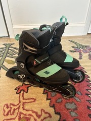 K2 Alexis Pro 80 Women’s Inline Skates Sz 6 in Black/Teal – Excellent Condition