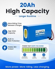 48V 20Ah Lithium Battery Pack Rechargeable for 48V Electric Bicycle System