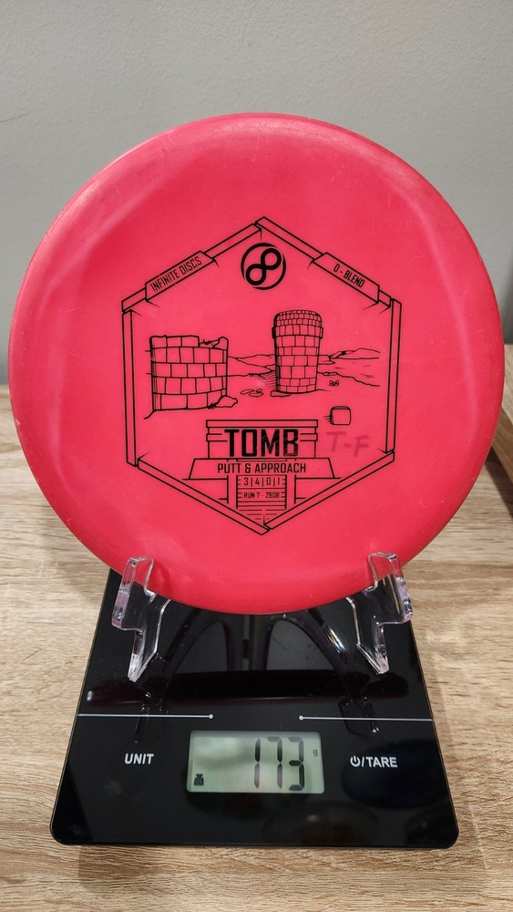 Infinite Discs Tomb D-Blend Putter Pink 173g Run 7 Enhanced Grip
