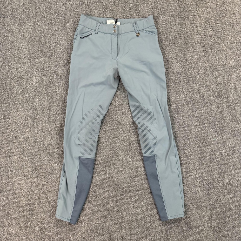 ROMFH Pants Womens 28L Blue Riding Breeches Silicone Patch Stretch Equestrian