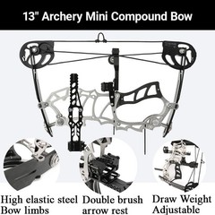 Archery 15-32lbs Mini CompoundBow Arrow Kit Short Axis Hunting Shoot R/LH 13″Bow