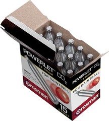 Crosman CC15PB CO2 Powerlet For Paintball (15-Count),Black 12 grams, Black