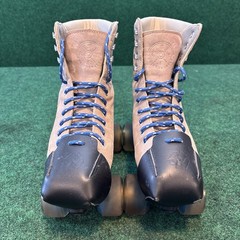 BTFL Tony Pro Suede Roller Skates Ladies Size 10 US Gray Taupe Leather Free Ship