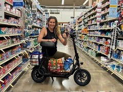 Gyroor C1S Electric Scooter w/ Seat & Carry Basket 21Miles Range For Pet Dog Cat