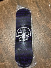 Bam Margera Signed Skateboard Deck Skull Graphic Purple 8.25