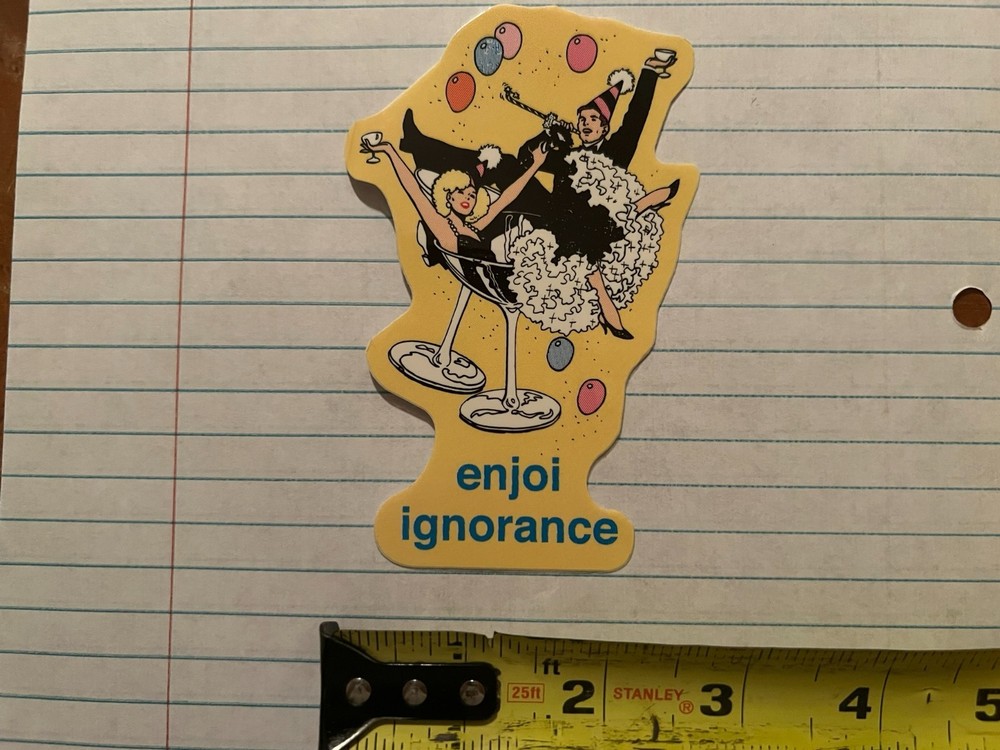 Enjoi Skateboards Party Dress Fancy Original Z7A Vintage Skateboarding STICKER