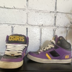 Osiris 83 Purple Black Yellow High Top Skateboarding Shoes Men’s Size 10 Medium
