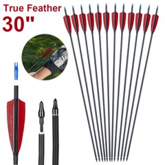 12Pcs 30″ Carbon Arrows Archery Hunting Turkey Feather For Compound/Recurve Bow